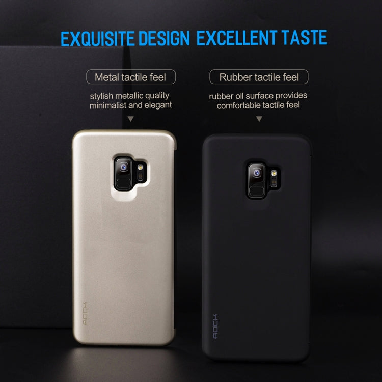 Rock Dr.V Series for Galaxy S9 Business Style Ultrathin Flip Protective Case with Visible Front Cover & Call Display ID