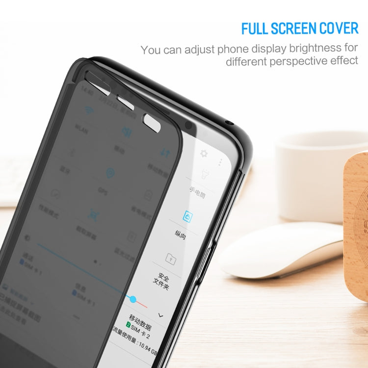Rock Dr.V Series for Galaxy S9 Business Style Ultrathin Flip Protective Case with Visible Front Cover & Call Display ID