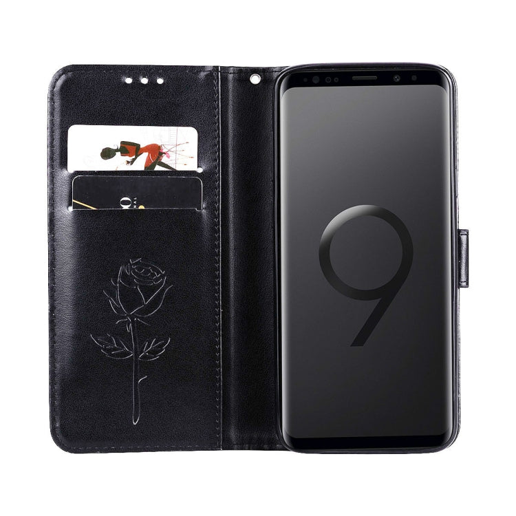 Rose Embossed Horizontal Flip Environmental PU Leather Case with Holder & Card Slots & Wallet for Galaxy S9+