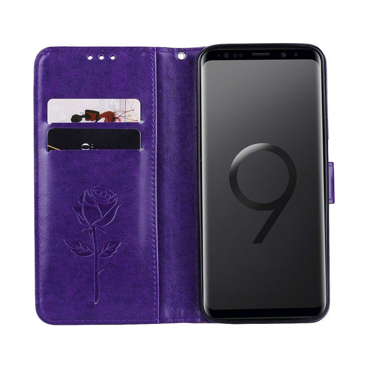 Rose Embossed Horizontal Flip Environmental PU Leather Case with Holder & Card Slots & Wallet for Galaxy S9+