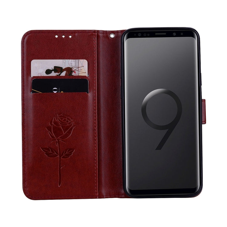 Rose Embossed Horizontal Flip Environmental PU Leather Case with Holder & Card Slots & Wallet for Galaxy S9+