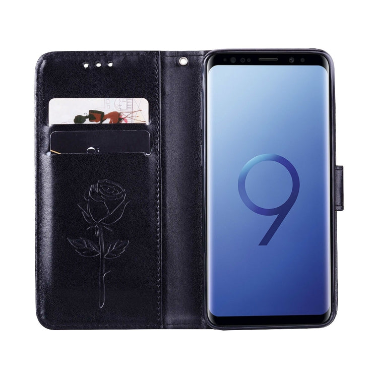 For Galaxy S9 Rose Embossed Horizontal Flip Environmental PU Leather Case with Holder & Card Slots & Wallet