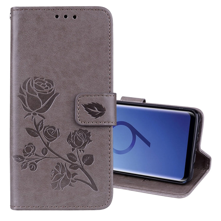 For Galaxy S9 Rose Embossed Horizontal Flip Environmental PU Leather Case with Holder & Card Slots & Wallet
