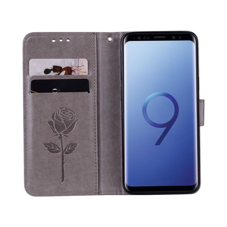 For Galaxy S9 Rose Embossed Horizontal Flip Environmental PU Leather Case with Holder & Card Slots & Wallet