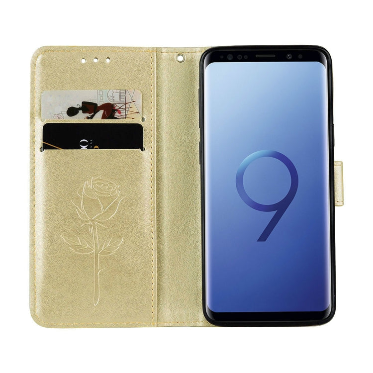 For Galaxy S9 Rose Embossed Horizontal Flip Environmental PU Leather Case with Holder & Card Slots & Wallet