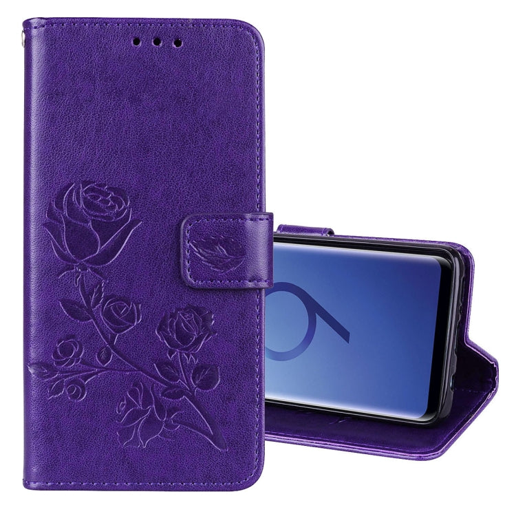 For Galaxy S9 Rose Embossed Horizontal Flip Environmental PU Leather Case with Holder & Card Slots & Wallet