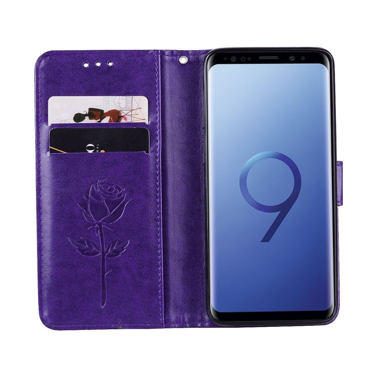 For Galaxy S9 Rose Embossed Horizontal Flip Environmental PU Leather Case with Holder & Card Slots & Wallet