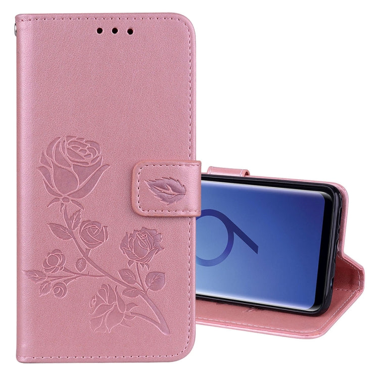 For Galaxy S9 Rose Embossed Horizontal Flip Environmental PU Leather Case with Holder & Card Slots & Wallet