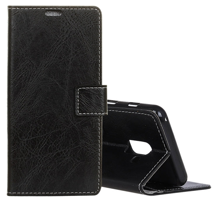 For Galaxy A6+ (2018)  Retro Crazy Horse Texture Horizontal Flip Leather Case with Holder & Card Slots & Wallet & Photo Frame
