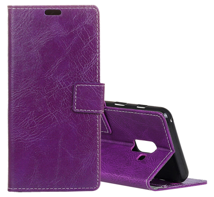For Galaxy A6+ (2018)  Retro Crazy Horse Texture Horizontal Flip Leather Case with Holder & Card Slots & Wallet & Photo Frame