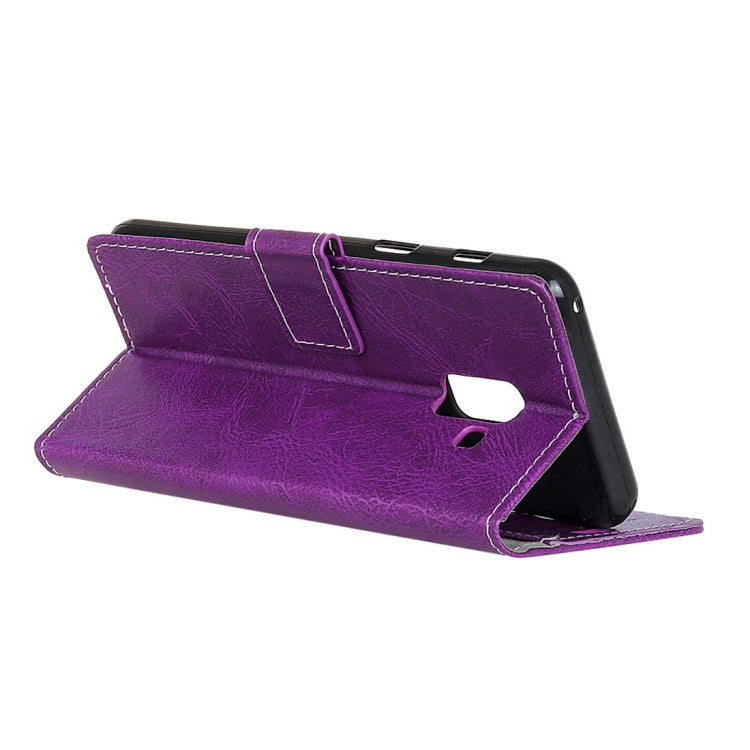 For Galaxy A6+ (2018)  Retro Crazy Horse Texture Horizontal Flip Leather Case with Holder & Card Slots & Wallet & Photo Frame