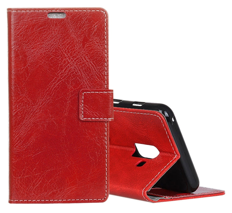 For Galaxy A6+ (2018)  Retro Crazy Horse Texture Horizontal Flip Leather Case with Holder & Card Slots & Wallet & Photo Frame