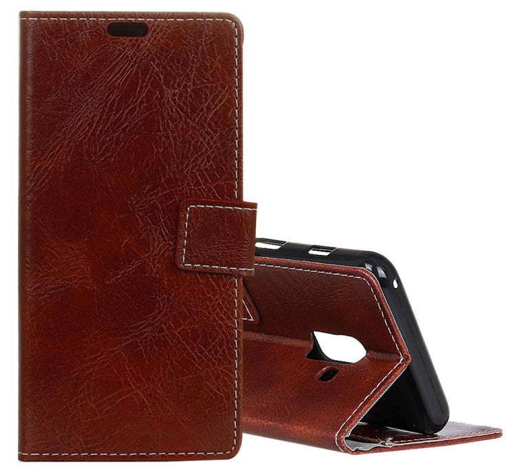 For Galaxy A6+ (2018)  Retro Crazy Horse Texture Horizontal Flip Leather Case with Holder & Card Slots & Wallet & Photo Frame