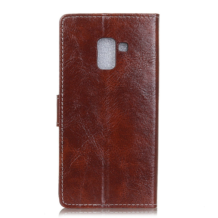 For Galaxy A6+ (2018)  Retro Crazy Horse Texture Horizontal Flip Leather Case with Holder & Card Slots & Wallet & Photo Frame