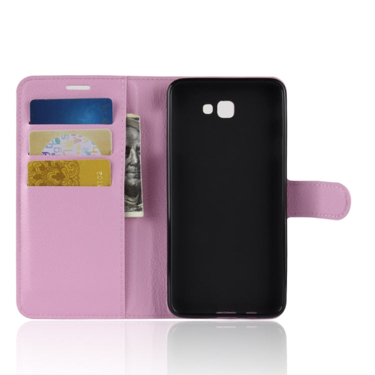 For Galaxy J7 Prime 2 G611F Litchi Texture Horizontal Flip PU Leather Case with Holder & Card Slots & Wallets