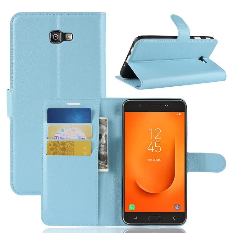 For Galaxy J7 Prime 2 G611F Litchi Texture Horizontal Flip PU Leather Case with Holder & Card Slots & Wallets