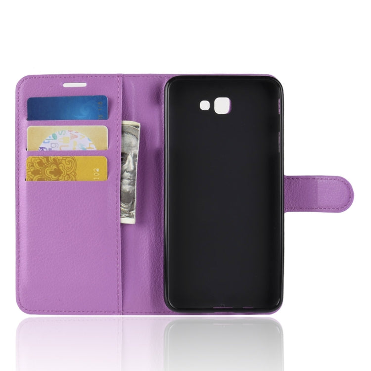 For Galaxy J7 Prime 2 G611F Litchi Texture Horizontal Flip PU Leather Case with Holder & Card Slots & Wallets
