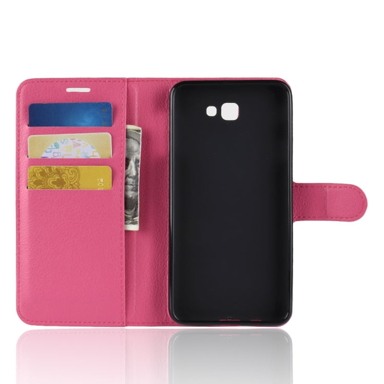 For Galaxy J7 Prime 2 G611F Litchi Texture Horizontal Flip PU Leather Case with Holder & Card Slots & Wallets
