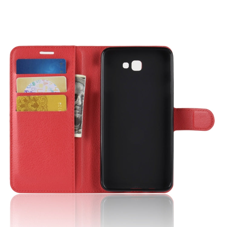 For Galaxy J7 Prime 2 G611F Litchi Texture Horizontal Flip PU Leather Case with Holder & Card Slots & Wallets