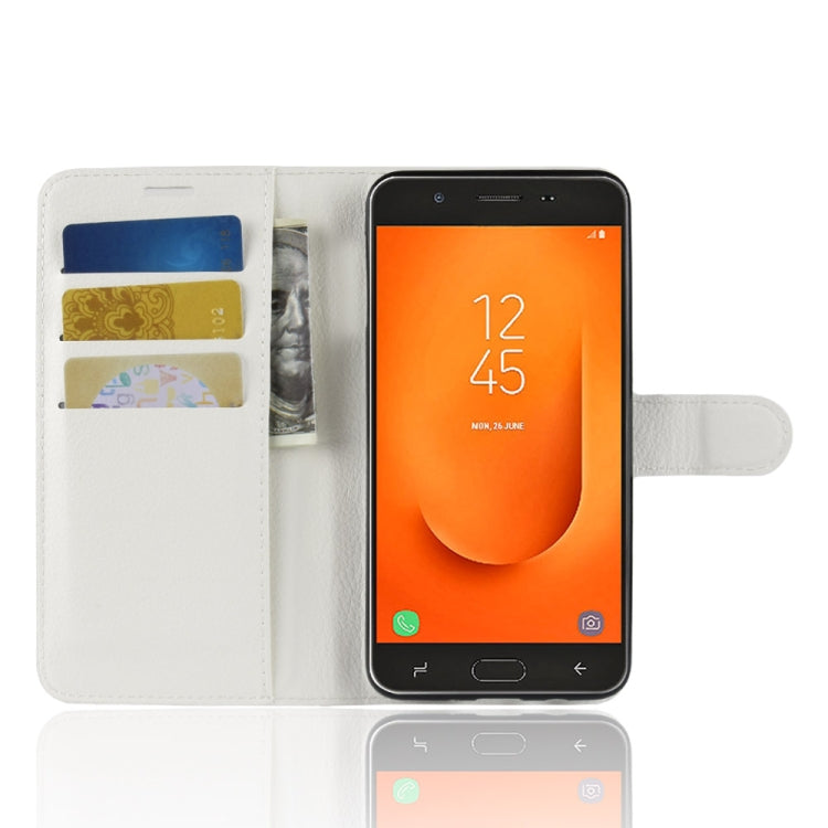 For Galaxy J7 Prime 2 G611F Litchi Texture Horizontal Flip PU Leather Case with Holder & Card Slots & Wallets
