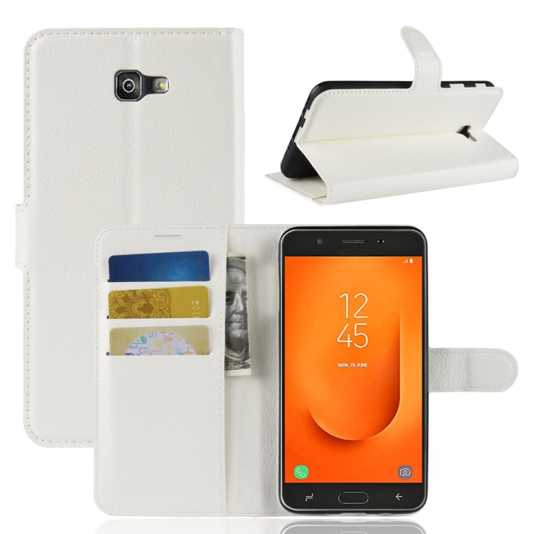 For Galaxy J7 Prime 2 G611F Litchi Texture Horizontal Flip PU Leather Case with Holder & Card Slots & Wallets