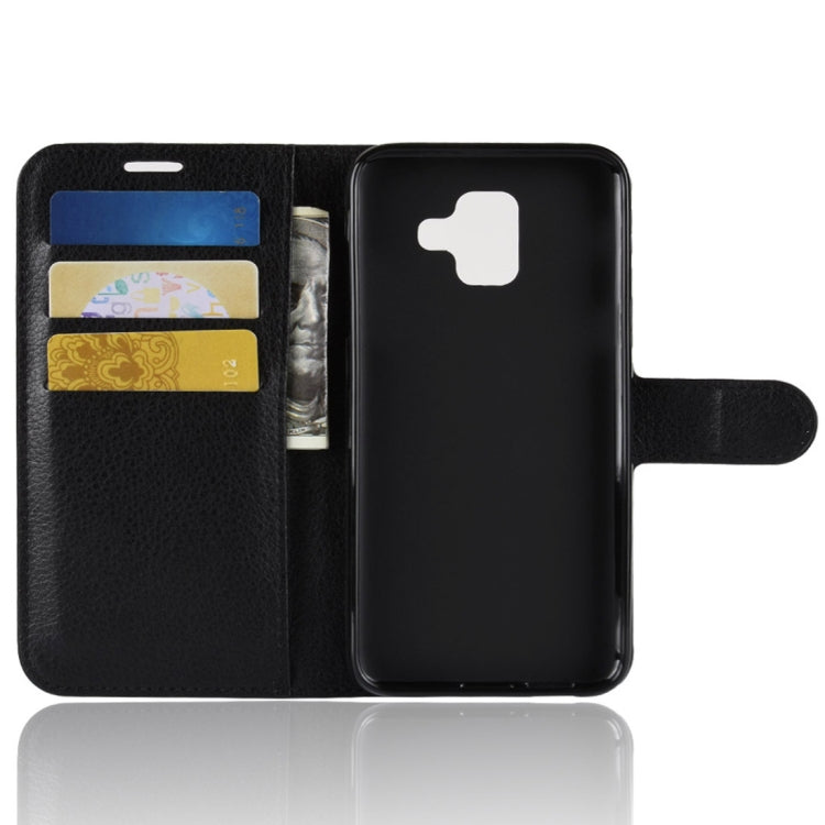 Litchi Texture Horizontal Flip Leather Case for Galaxy A6 (2018), with Wallet & Holder & Card Slots