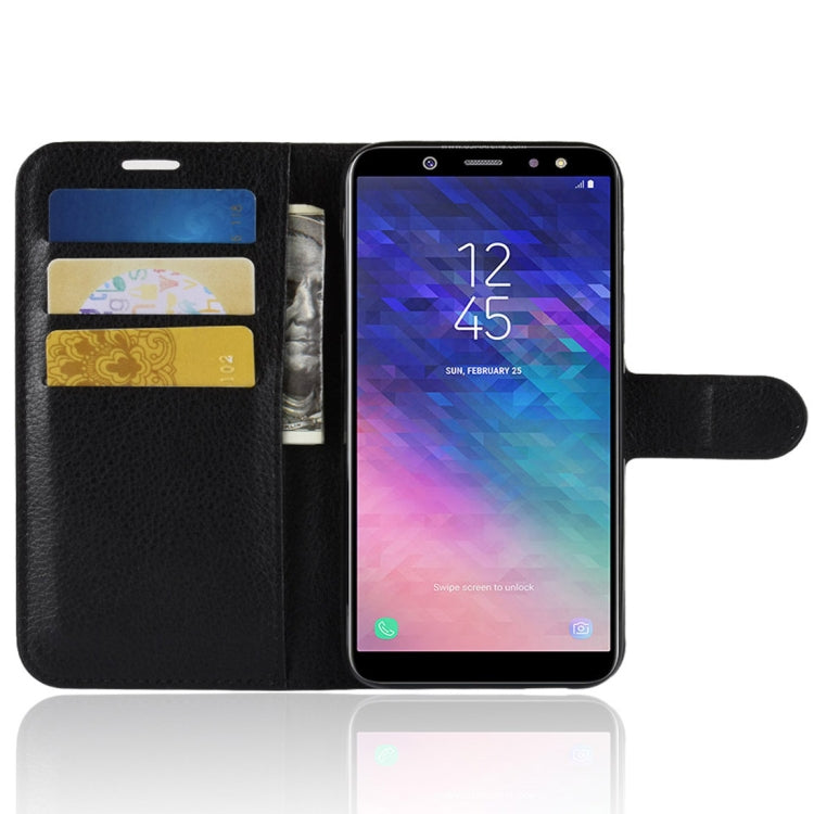 Litchi Texture Horizontal Flip Leather Case for Galaxy A6 (2018), with Wallet & Holder & Card Slots