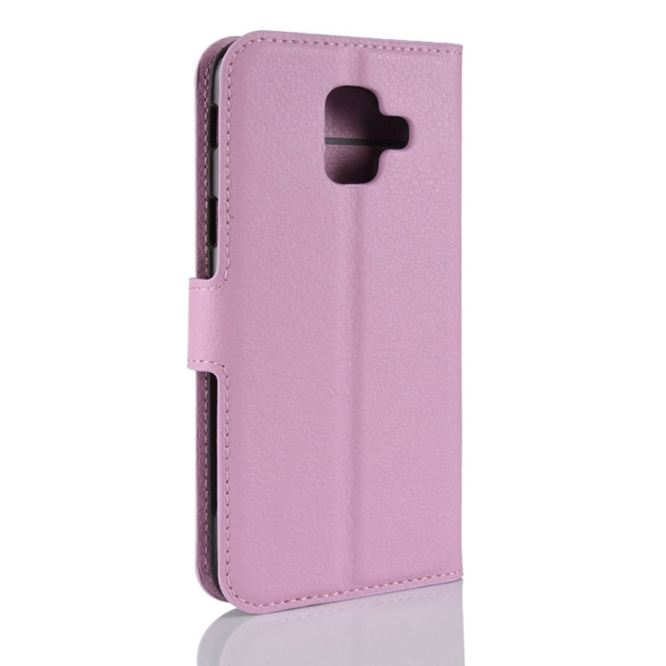Litchi Texture Horizontal Flip Leather Case for Galaxy A6 (2018), with Wallet & Holder & Card Slots