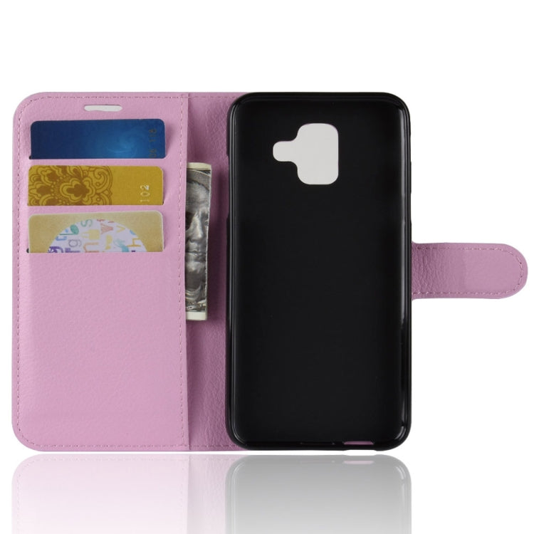 Litchi Texture Horizontal Flip Leather Case for Galaxy A6 (2018), with Wallet & Holder & Card Slots