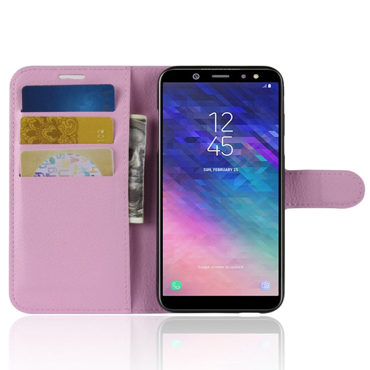 Litchi Texture Horizontal Flip Leather Case for Galaxy A6 (2018), with Wallet & Holder & Card Slots