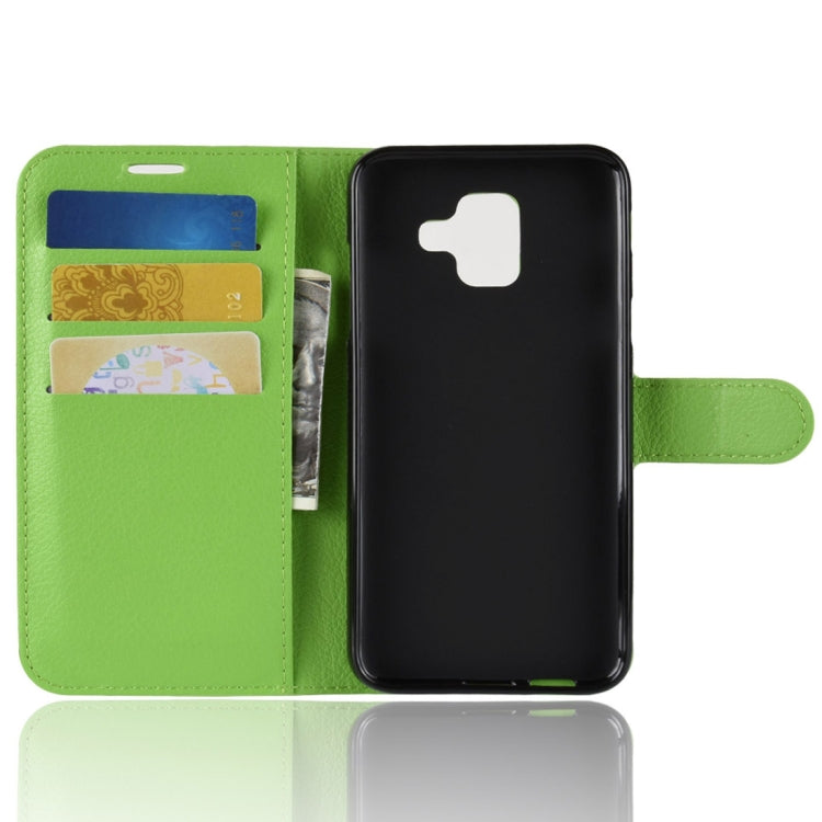 Litchi Texture Horizontal Flip Leather Case for Galaxy A6 (2018), with Wallet & Holder & Card Slots