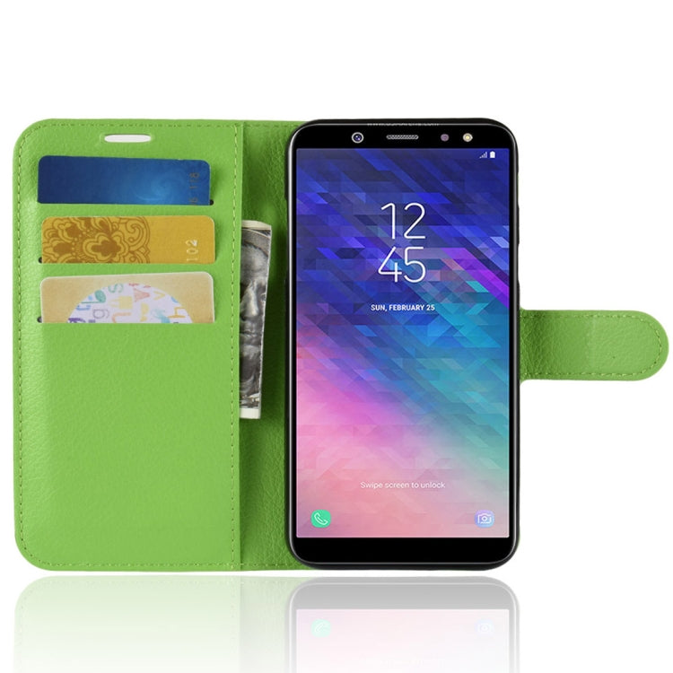 Litchi Texture Horizontal Flip Leather Case for Galaxy A6 (2018), with Wallet & Holder & Card Slots