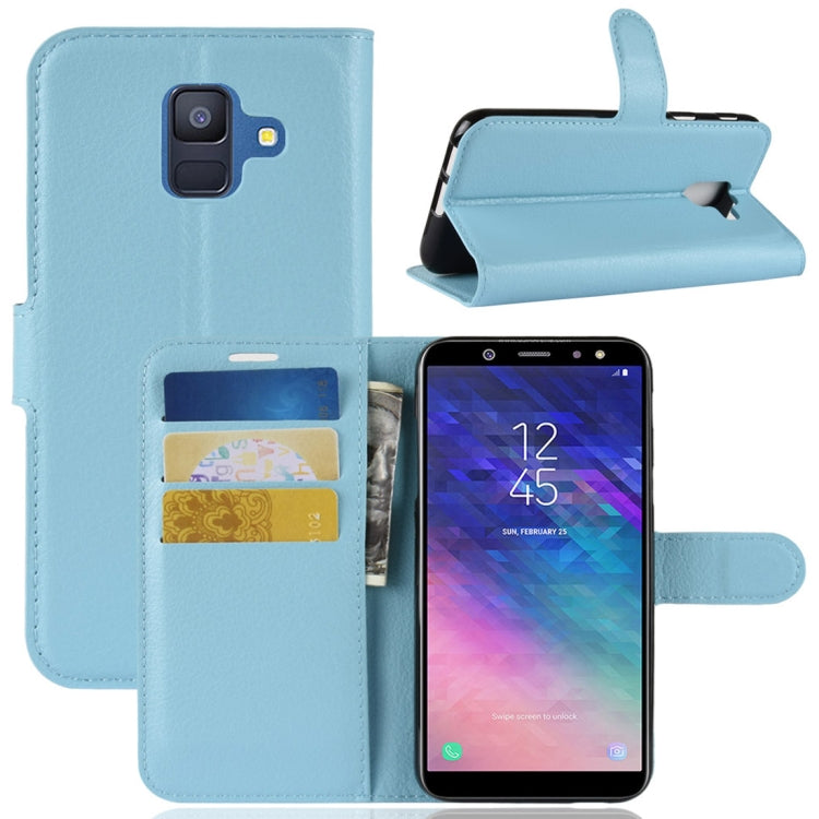 Litchi Texture Horizontal Flip Leather Case for Galaxy A6 (2018), with Wallet & Holder & Card Slots