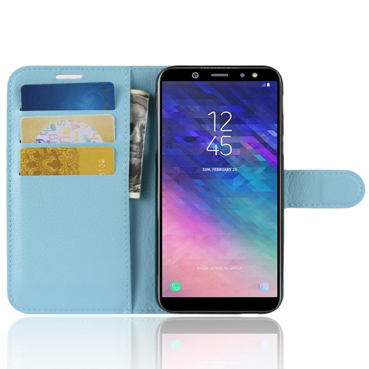 Litchi Texture Horizontal Flip Leather Case for Galaxy A6 (2018), with Wallet & Holder & Card Slots
