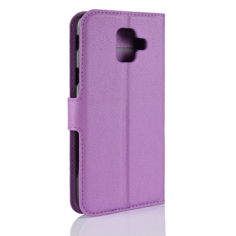 Litchi Texture Horizontal Flip Leather Case for Galaxy A6 (2018), with Wallet & Holder & Card Slots