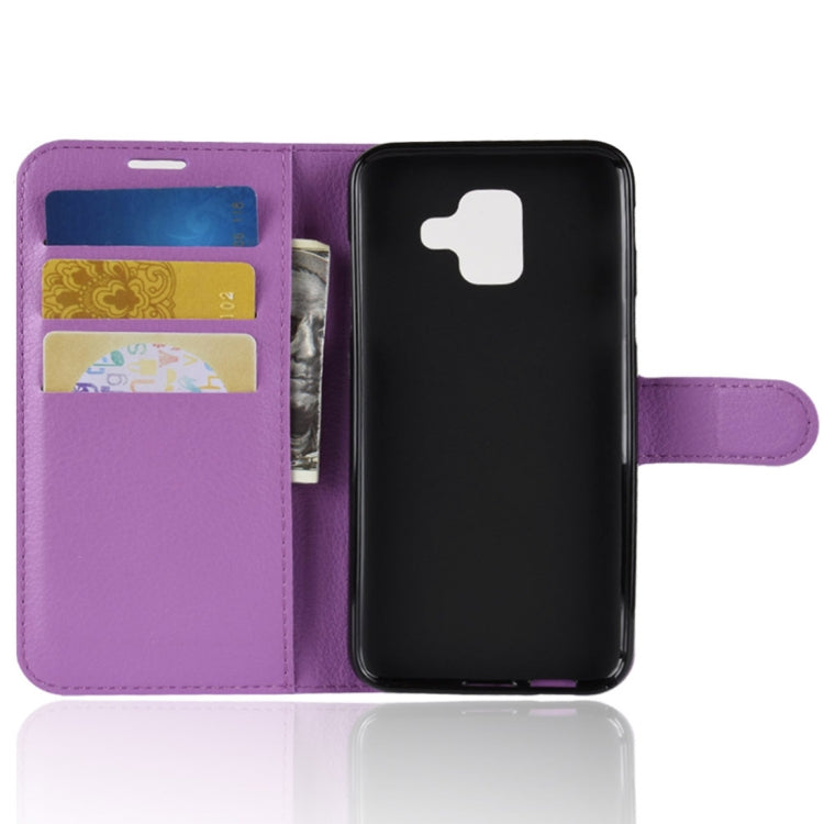 Litchi Texture Horizontal Flip Leather Case for Galaxy A6 (2018), with Wallet & Holder & Card Slots
