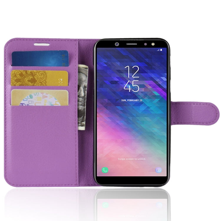 Litchi Texture Horizontal Flip Leather Case for Galaxy A6 (2018), with Wallet & Holder & Card Slots