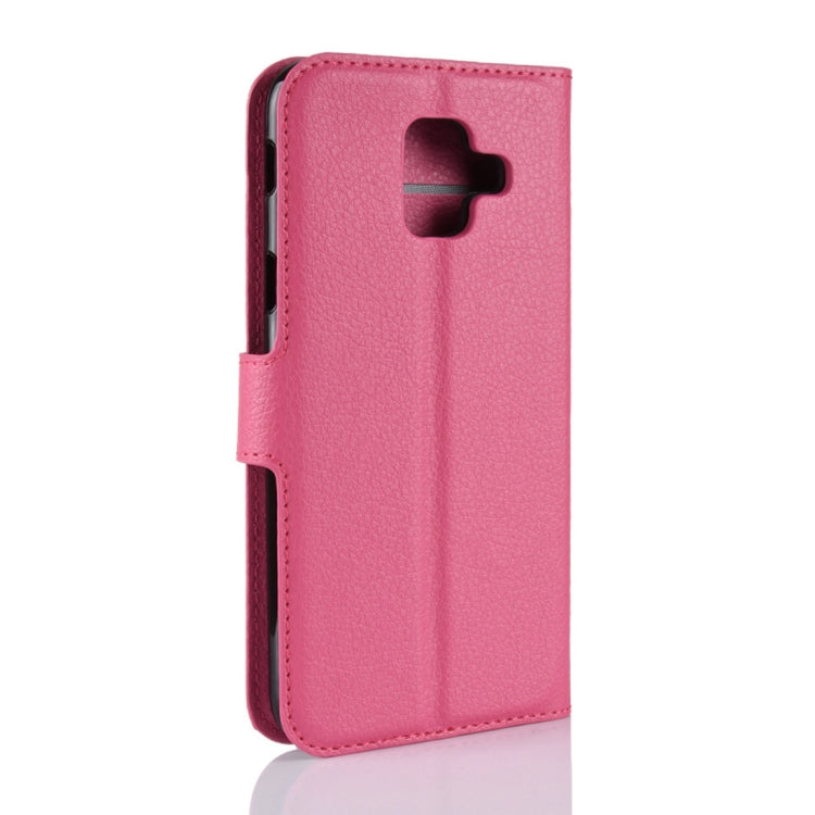 Litchi Texture Horizontal Flip Leather Case for Galaxy A6 (2018), with Wallet & Holder & Card Slots