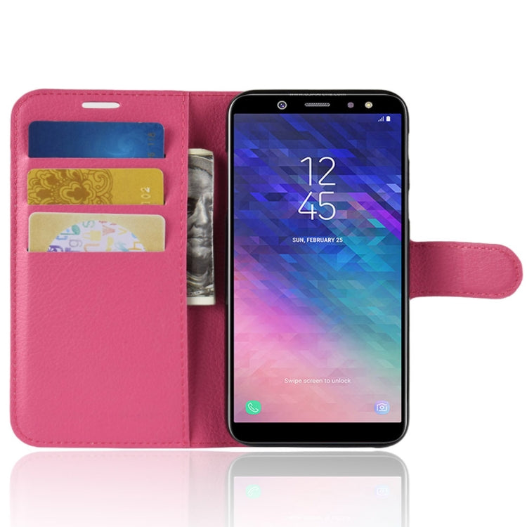 Litchi Texture Horizontal Flip Leather Case for Galaxy A6 (2018), with Wallet & Holder & Card Slots