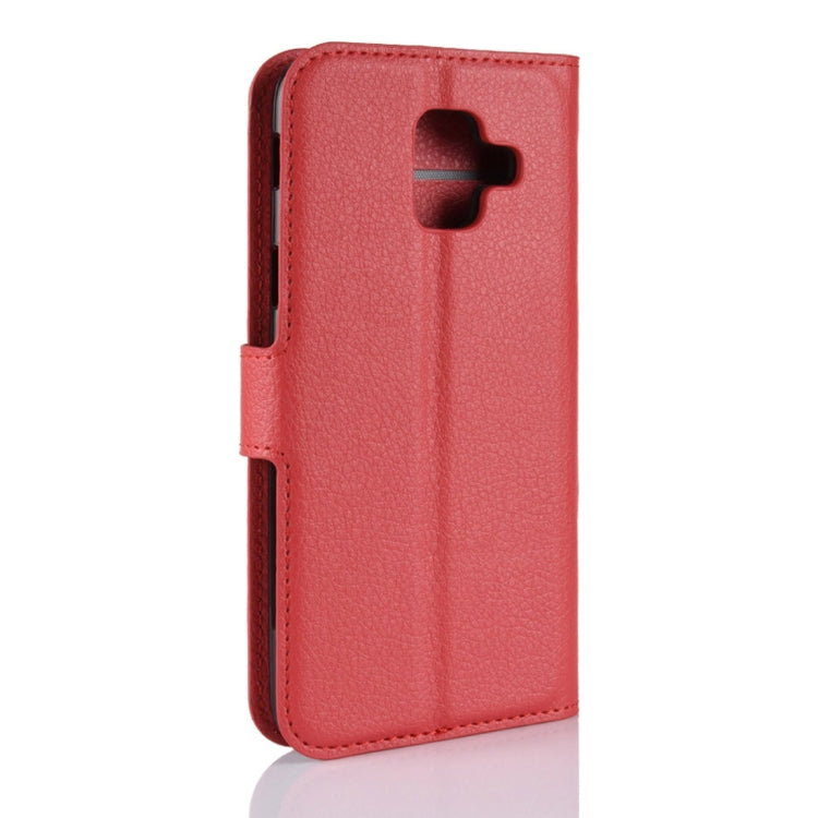 Litchi Texture Horizontal Flip Leather Case for Galaxy A6 (2018), with Wallet & Holder & Card Slots