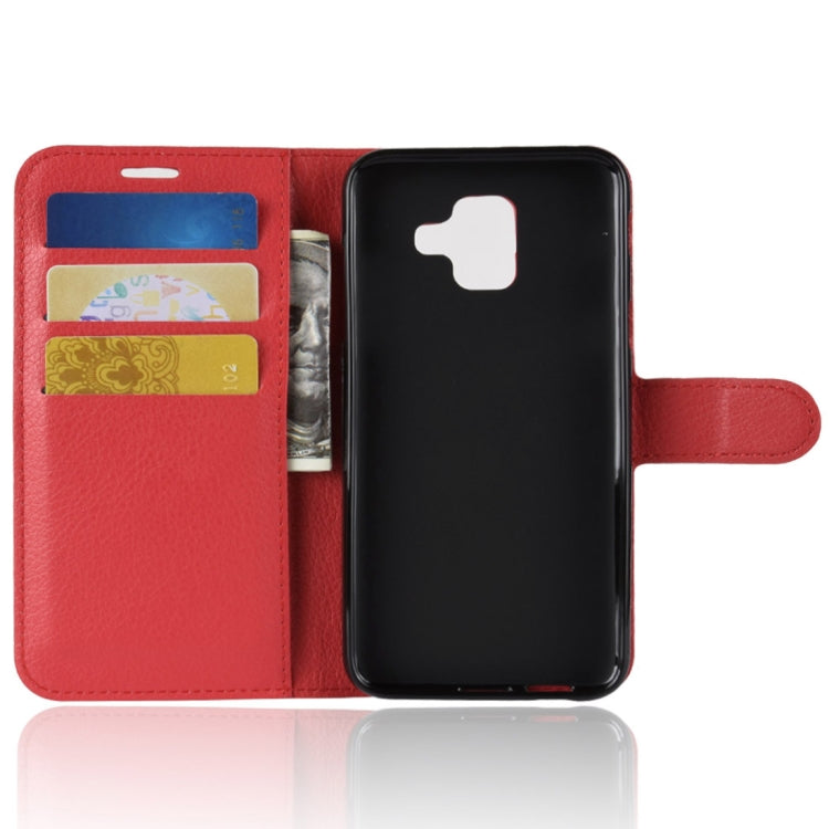 Litchi Texture Horizontal Flip Leather Case for Galaxy A6 (2018), with Wallet & Holder & Card Slots