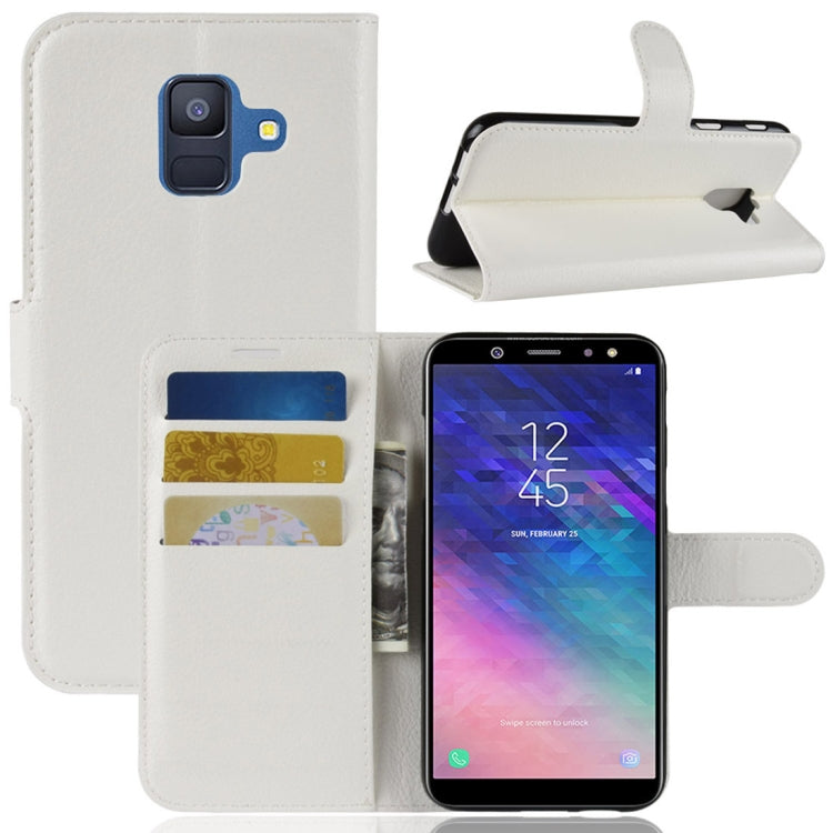 Litchi Texture Horizontal Flip Leather Case for Galaxy A6 (2018), with Wallet & Holder & Card Slots