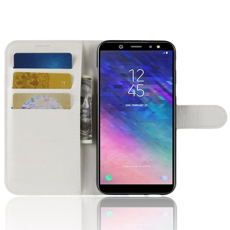 Litchi Texture Horizontal Flip Leather Case for Galaxy A6 (2018), with Wallet & Holder & Card Slots