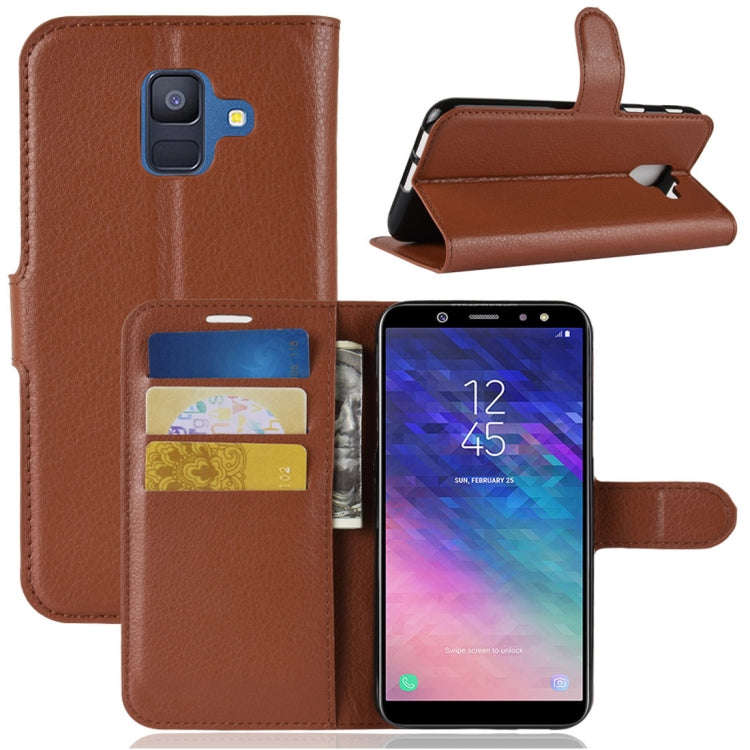 Litchi Texture Horizontal Flip Leather Case for Galaxy A6 (2018), with Wallet & Holder & Card Slots