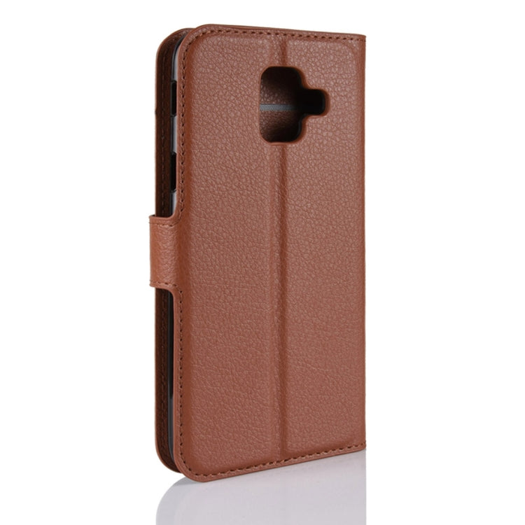Litchi Texture Horizontal Flip Leather Case for Galaxy A6 (2018), with Wallet & Holder & Card Slots