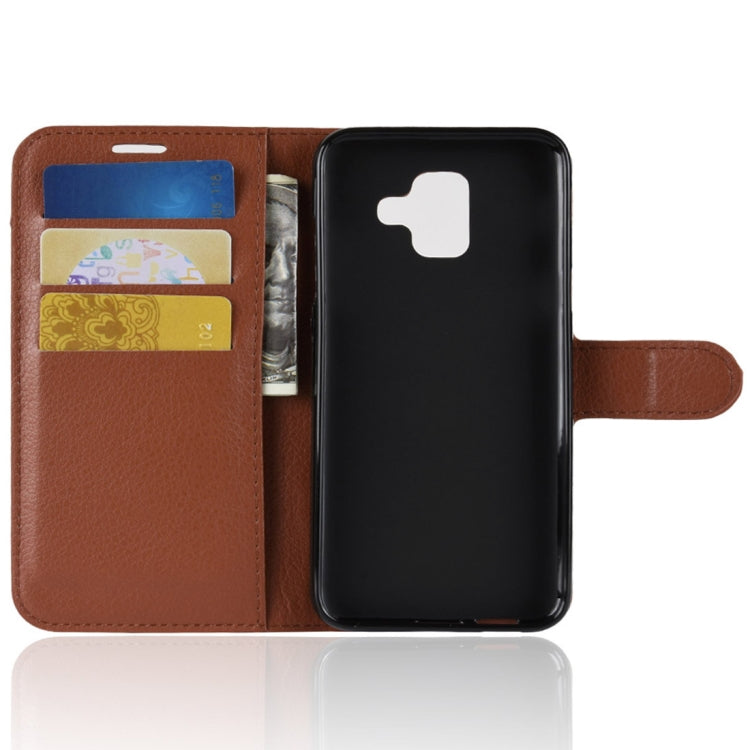 Litchi Texture Horizontal Flip Leather Case for Galaxy A6 (2018), with Wallet & Holder & Card Slots