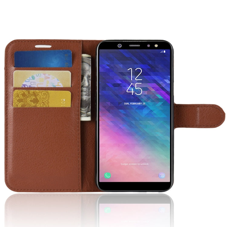 Litchi Texture Horizontal Flip Leather Case for Galaxy A6 (2018), with Wallet & Holder & Card Slots