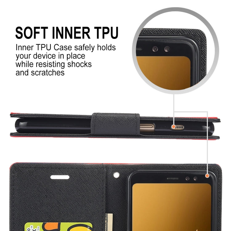 GOOSPERY FANCY DIARY Horizontal Flip PU Leather Case for Galaxy A8 (2018), with Card Slots & Holder