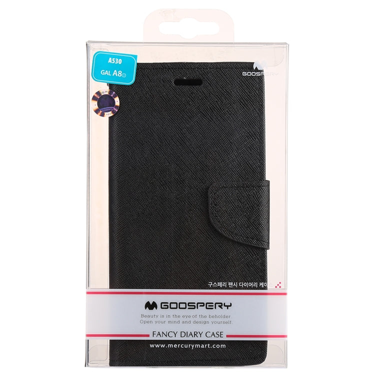 GOOSPERY FANCY DIARY Horizontal Flip PU Leather Case for Galaxy A8 (2018), with Card Slots & Holder