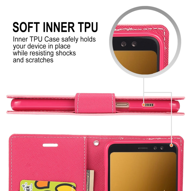 GOOSPERY FANCY DIARY Horizontal Flip PU Leather Case for Galaxy A8 (2018), with Card Slots & Holder